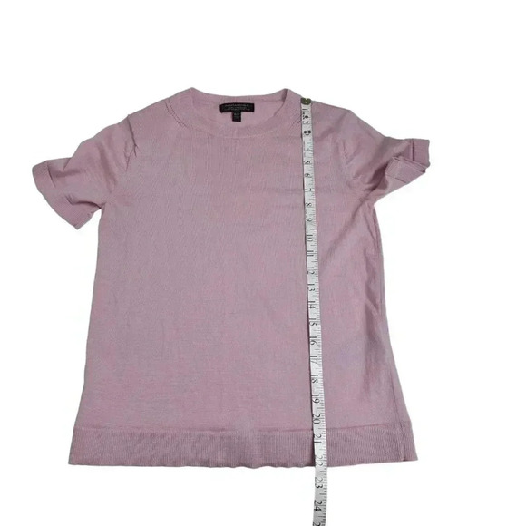 Banana Republic Merino Wool Short Sleeve  Sweater Lightweight Pink Size Small - Picture 7 of 9
